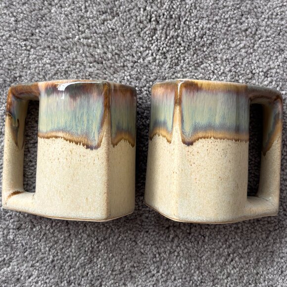 Vintage Rodolfo Padilla Stoneware Mugs Handmade Vintage Set of 2 - Picture 1 of 11